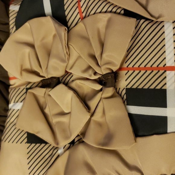 SCENEREAL Waterproof Dog Winter Coat for Dogs with Bowtie, in Beige Plaid Size S - Picture 7 of 8